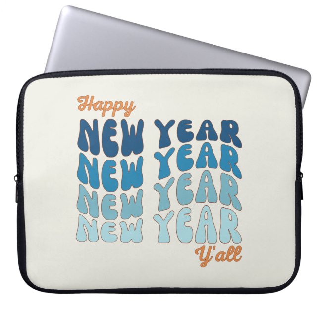 Capa Para Notebook Feliz ano novo Y'all Retro (Frente)