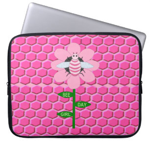 Capa Para Notebook Feliz Bumblebee de Aniversário Rosa