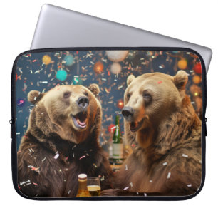 Capa Para Notebook Feliz Celebração de Festas de Diversão Animal Bear