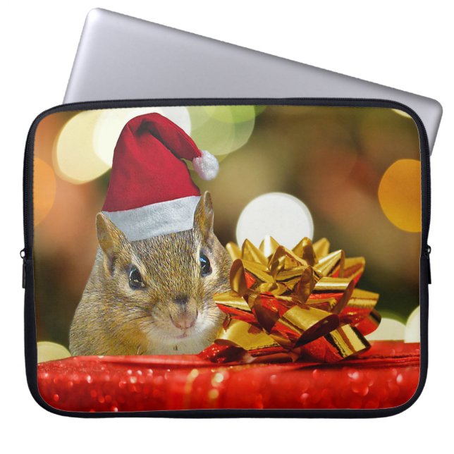 Capa Para Notebook Feliz Chipmunk Feliz Natal (Frente)