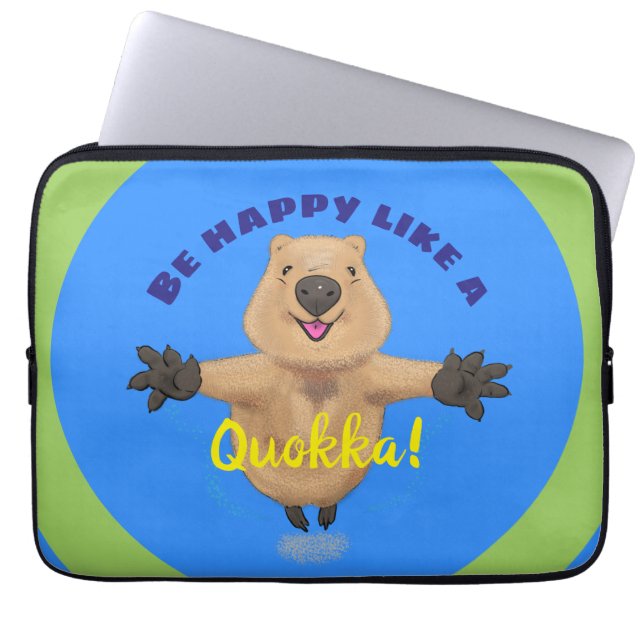 Capa Para Notebook Feliz design de desenho de quokka (Frente)