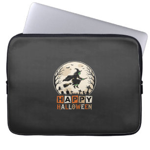 Capa Para Notebook Feliz Dia das Bruxas Desenho de Cemitério da Lua d