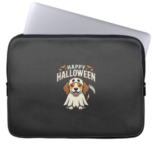 Capa Para Notebook Feliz Dia das Bruxas Design de Cachorro Beagle_1