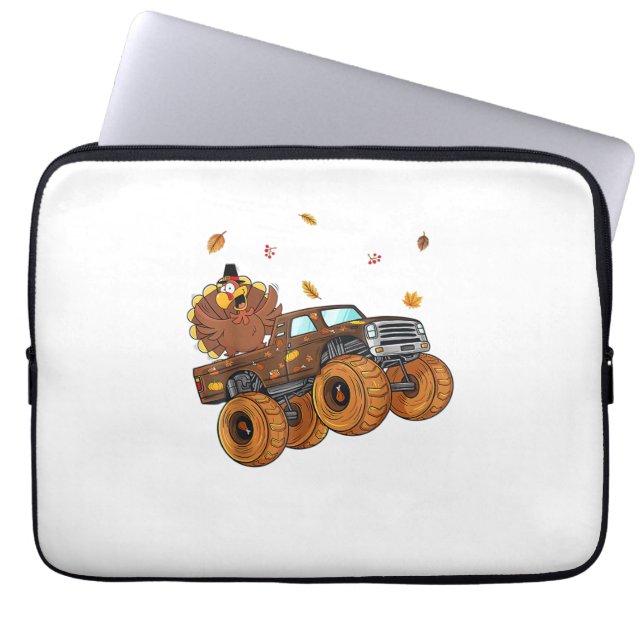 Capa Para Notebook Feliz Dia de Ação de Graças Turquia Andando Monstr (Frente)