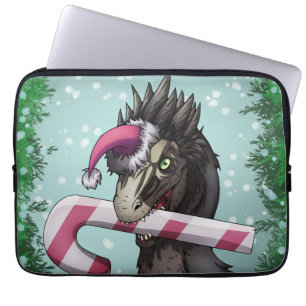 Capa Para Notebook Feliz Dinossauro de Natal