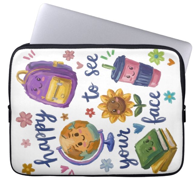 Capa Para Notebook Feliz em Ver Seu Rosto (Frente)