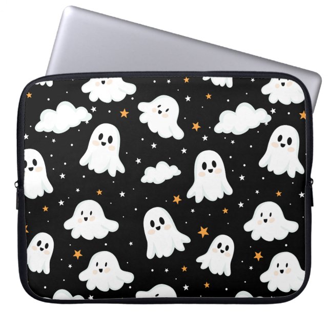 Capa Para Notebook Feliz Halloween Ghost Cloudy Star Sky (Frente)