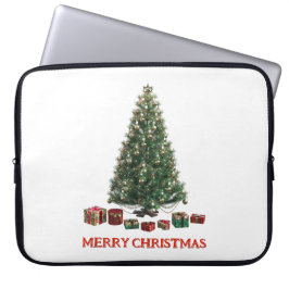 Capa Para Notebook Feliz Natal. Árvore (design 1) com presentes