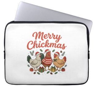 Capa Para Notebook Feliz Natal de Frango Chickmas