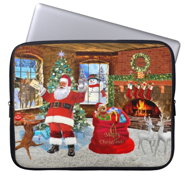 Capa Para Notebook Feliz Natal dos Papais noeis (Frente)