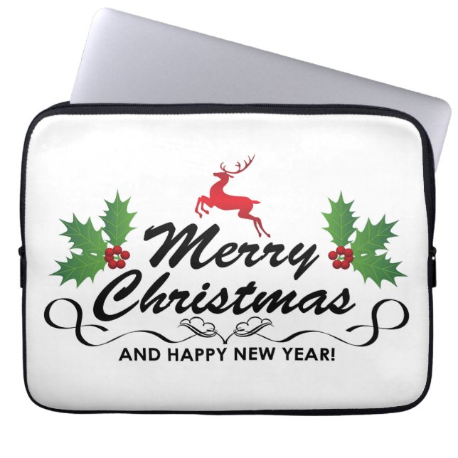 Capa Para Notebook Feliz Natal e feliz ano novo (Frente)