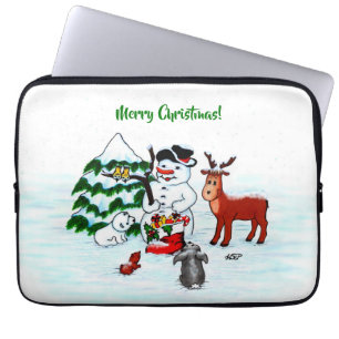 Capa Para Notebook Feliz Natal! Neve com Amigos