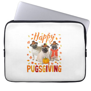 Capa Para Notebook Feliz Pugspuração Bonita Ação de Graças Cachorro V