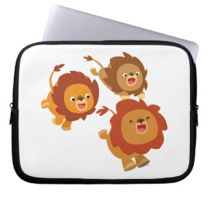 Capa Para Notebook Feliz Trio de Bolsas de laptop de Leões de Cartoon