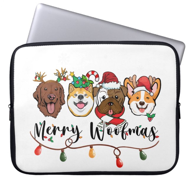 Capa Para Notebook Feliz Woofmas Typografia Bolsa de laptop (Frente)