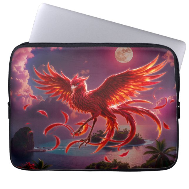 Capa Para Notebook Fênix Carmesim da Maré enluarada. (Frente)