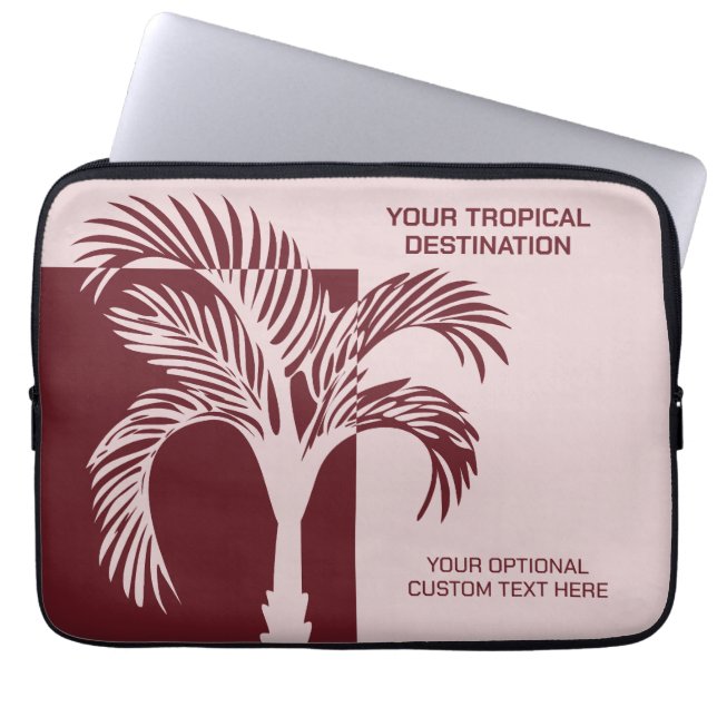 Capa Para Notebook Férias Tropicais de Texto Personalizado (Frente)