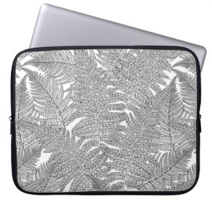 Capa Para Notebook Fern em preto e branco