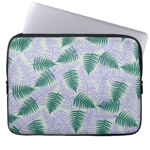 Capa Para Notebook Fern roxo verde deixa padrão de flores retrô 70s