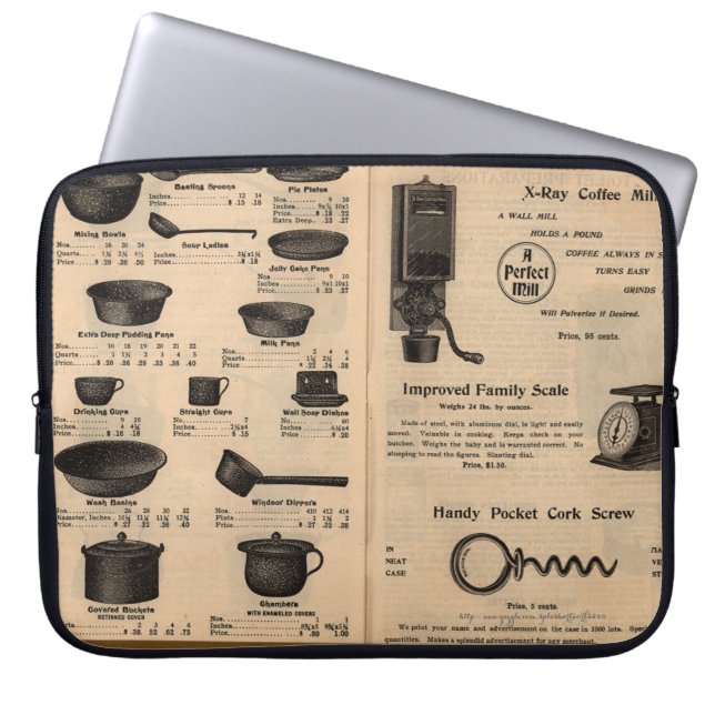 Capa Para Notebook "Ferramentas de Cozinha Antigas" (Frente)