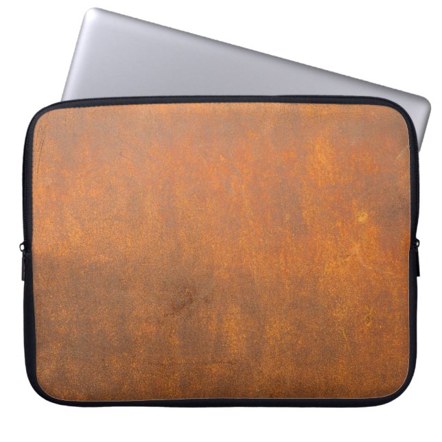 Capa Para Notebook Ferrugem preta, textura metálica fechada. (Frente)