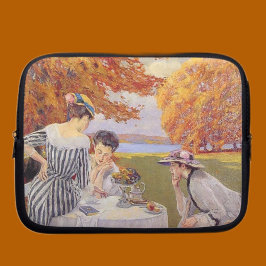 Capa Para Notebook Festa de Chá no Jardim Outonal Vintage Elegante Ed