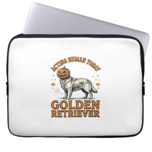Capa Para Notebook Festa de Halloween do Golden Retriever Fantasia de