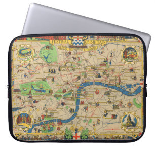 Capa Para Notebook Festival da Grã-Bretanha: Guia do Mapa de Londres