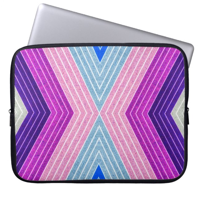 Capa Para Notebook Fibra Colorida Moderna Chevron (Frente)
