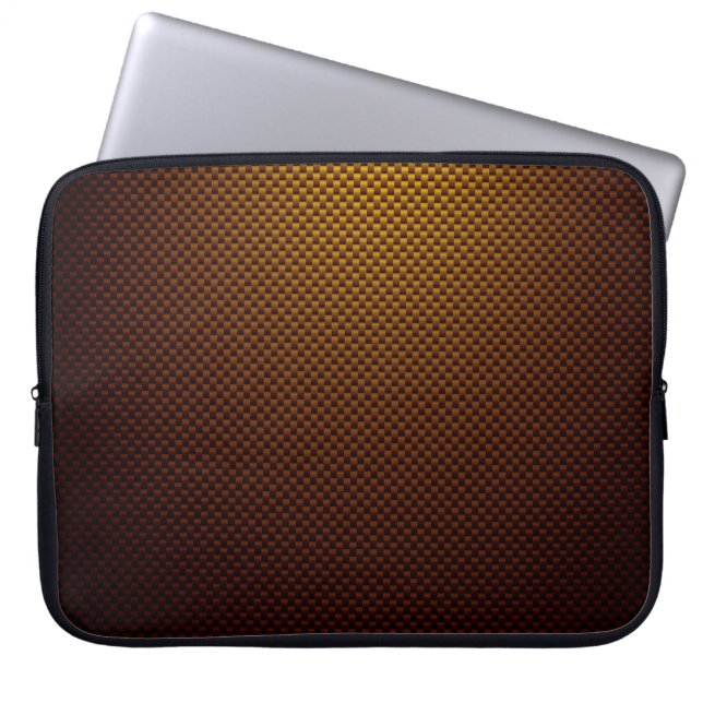 Capa Para Notebook Fibra de carbono preta, amarela, fundida (Frente)