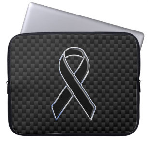 Capa Para Notebook Fibra preta do carbono da consciência da fita do