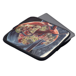 Capa Para Notebook Ficção Científica Vintage Astronauta Foguete Espaç