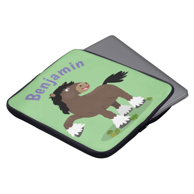 Capa Para Notebook Figura de desenho animado de corte Clydesdale (Frente Topo)