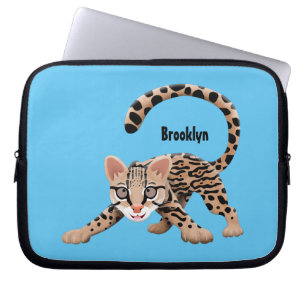 Capa Para Notebook Figura de desenho animado de ocelot bonito