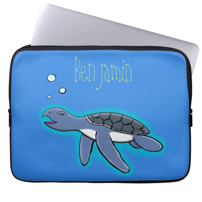 Capa Para Notebook Figura de desenho animado de tartaruga-do-mar (Frente)