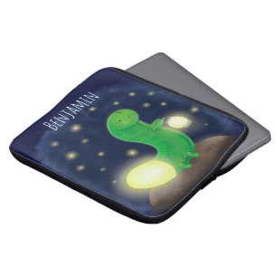 Capa Para Notebook Figura de desenho animado do verme verde-claro