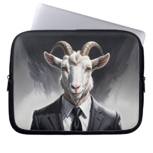 Capa Para Notebook Figura estilosa com chifres em traje formal artíst
