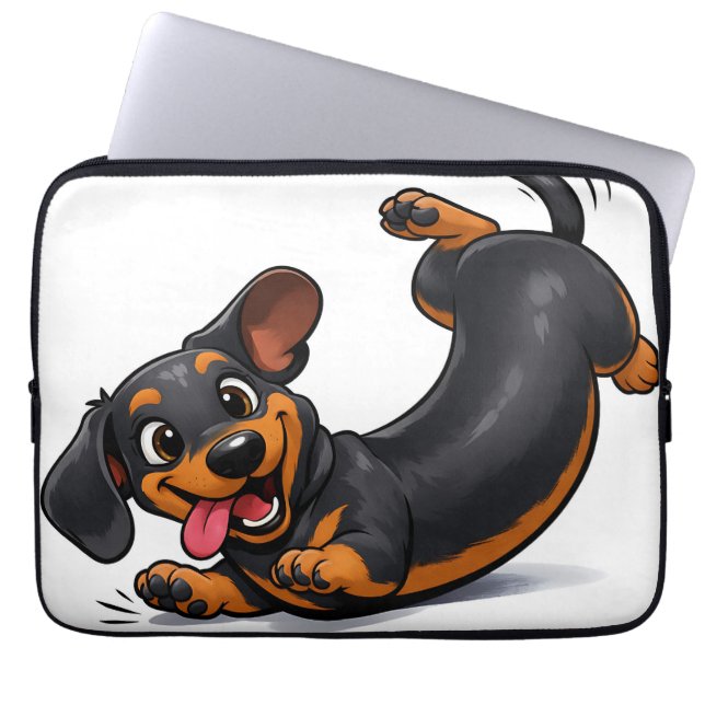 Capa Para Notebook Filhote brincalhão de Dachshund  (Frente)