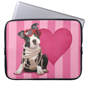 Capa Para Notebook Filhote de cachorro de Boston Terrier