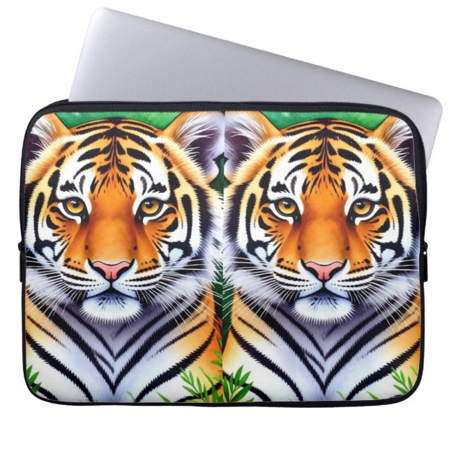 Capa Para Notebook Filhote de tigre botânico ousado (Frente)