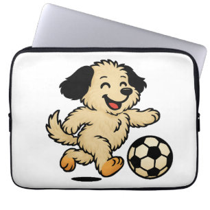 Capa Para Notebook Filhote jogando futebol
