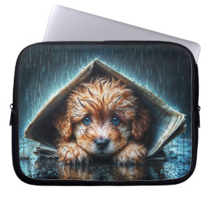 Capa Para Notebook Filhote molhado e liso que procura calor e confort