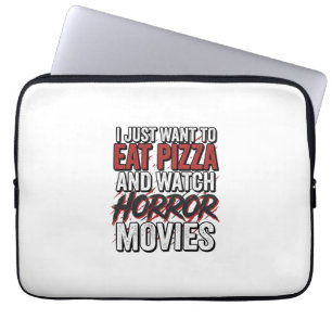 Capa Para Notebook Filmes de Terror de Pizza Tipografia Vintage de Ha