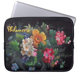 Capa Para Notebook Filomena Buquê vitoriana Neoprene Bolsa de laptop