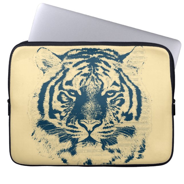 Capa Para Notebook Fim-Acima 4 da cara do tigre (Frente)