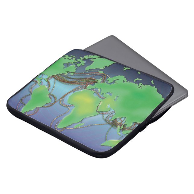 Capa Para Notebook Fios de Comunicação submarinos (Frente Topo)