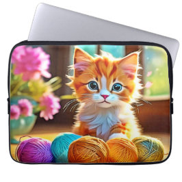 Capa Para Notebook Fios de Gatinho Gelado