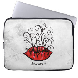 Capa Para Notebook Fique Estranho Lábios Góticos Tatuagem Oddity