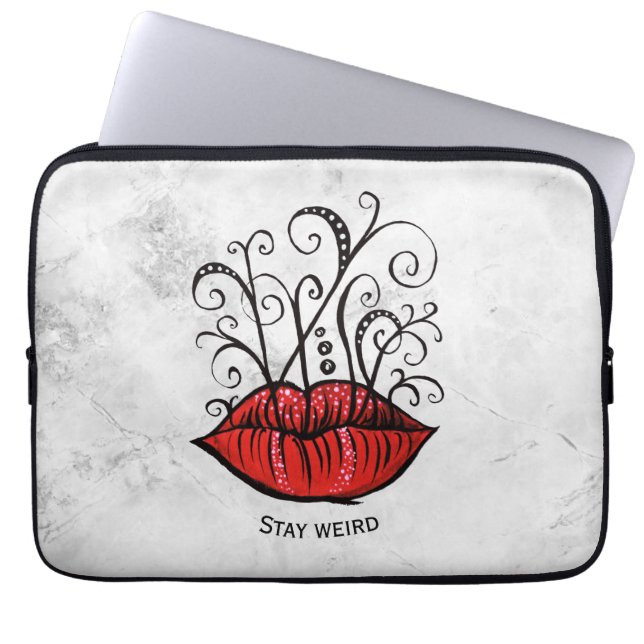Capa Para Notebook Fique Estranho Lábios Góticos Tatuagem Oddity (Frente)
