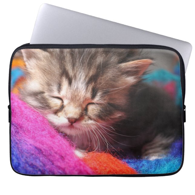 Capa Para Notebook Fita de Gatinho Recém-Nascido Sonolento Macio (Frente)